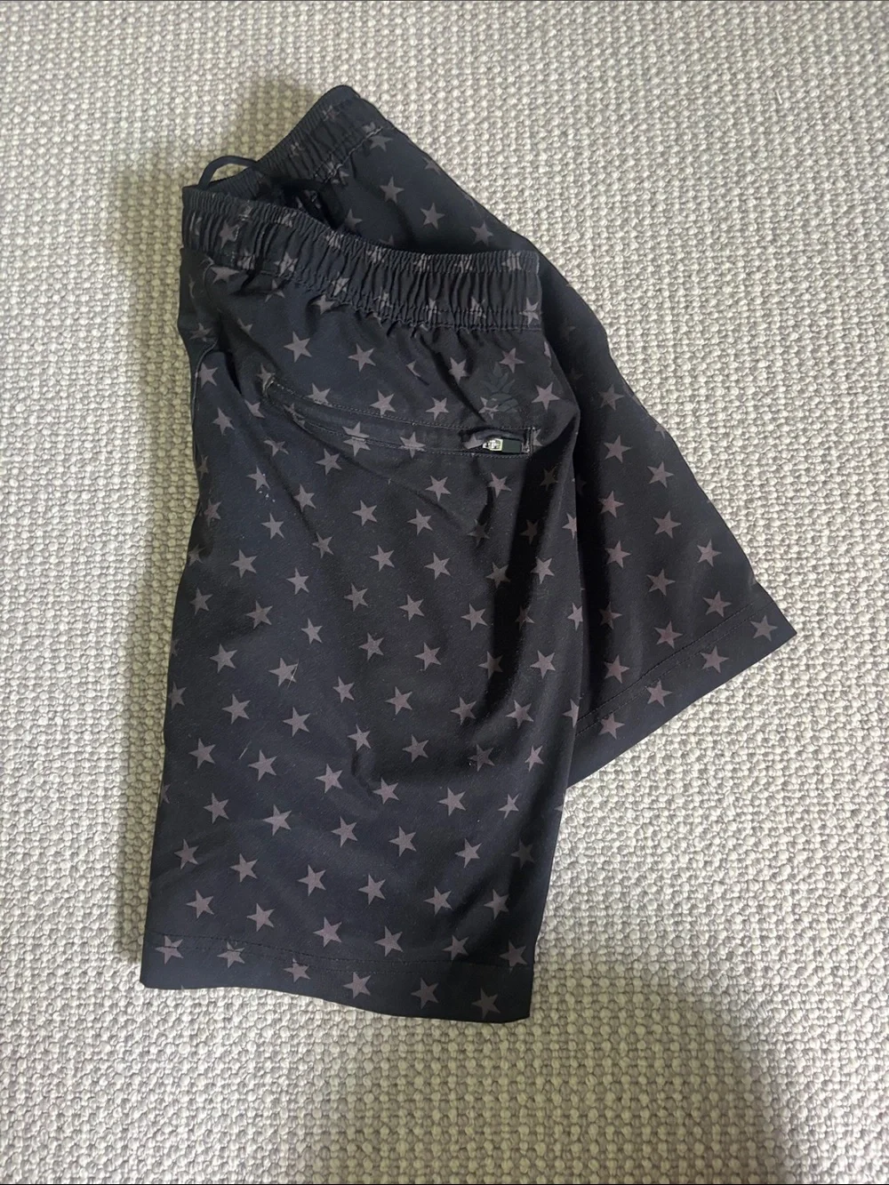 chubbies Black Star-Print Lined Athletic Shorts